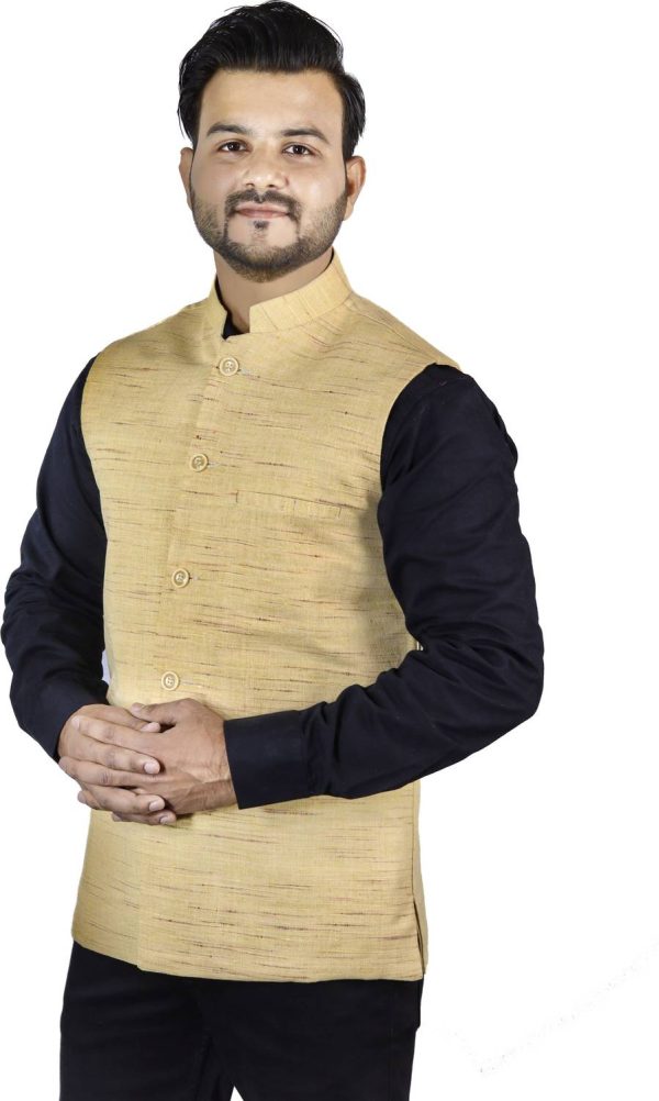 W S TEXTILE Self Design Men Waistcoat