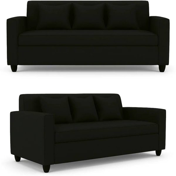 WAKESURE Premium Quality 3 Seater With Ottoman Jute Fabric 3 + 1 Sofa Set