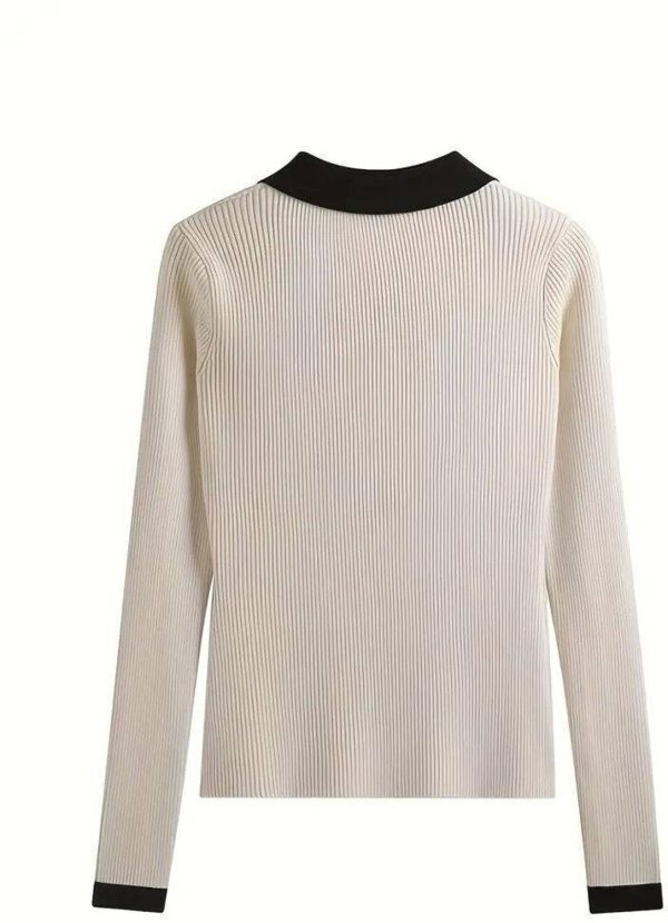 WANQUILA Self Design Women Polo Neck Beige T-Shirt