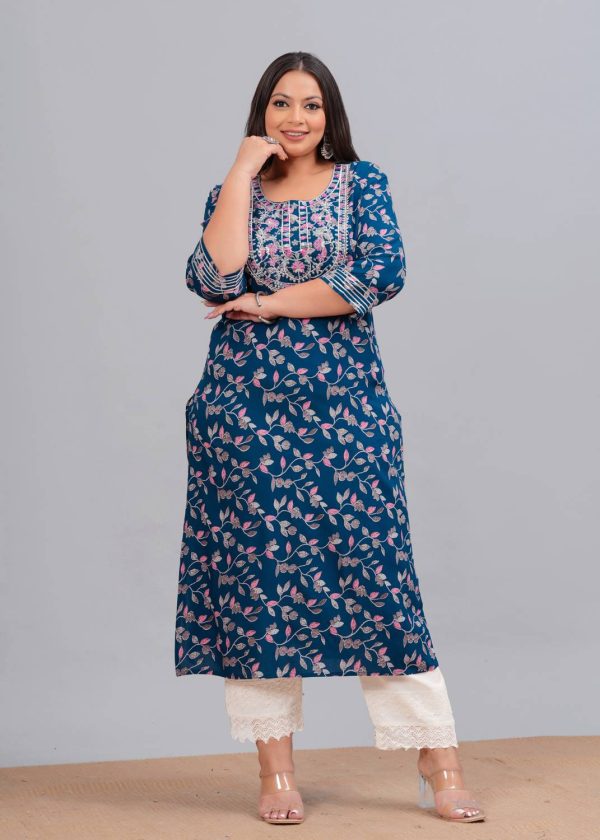 Wilshire Women Embroidered Straight Kurta