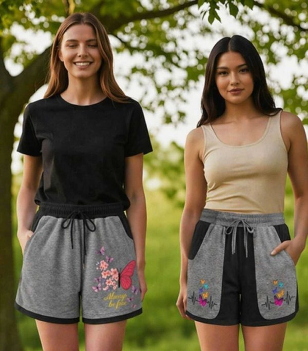 Wolfx Floral Print, Printed Women Multicolor Casual Shorts