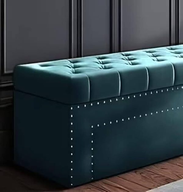 Wu Dtimber Upholstered Storage Ottoman Bench with Tufted Cushion Living Room & Bedroom Solid Wood Settee