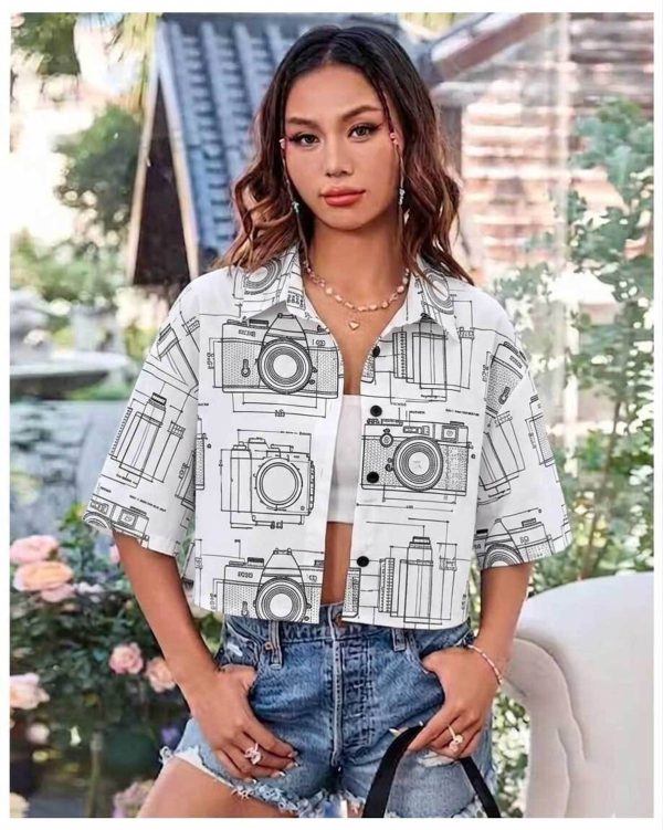 XNOCKY Women Printed Casual White Shirt
