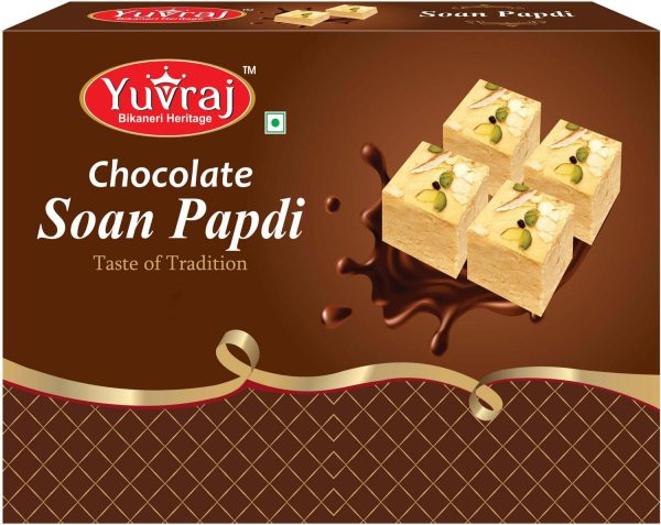Yuvraj Food Product Chocolate Flavoured Soan papadi (patisa ) sweets 400 gm bpx pack Box