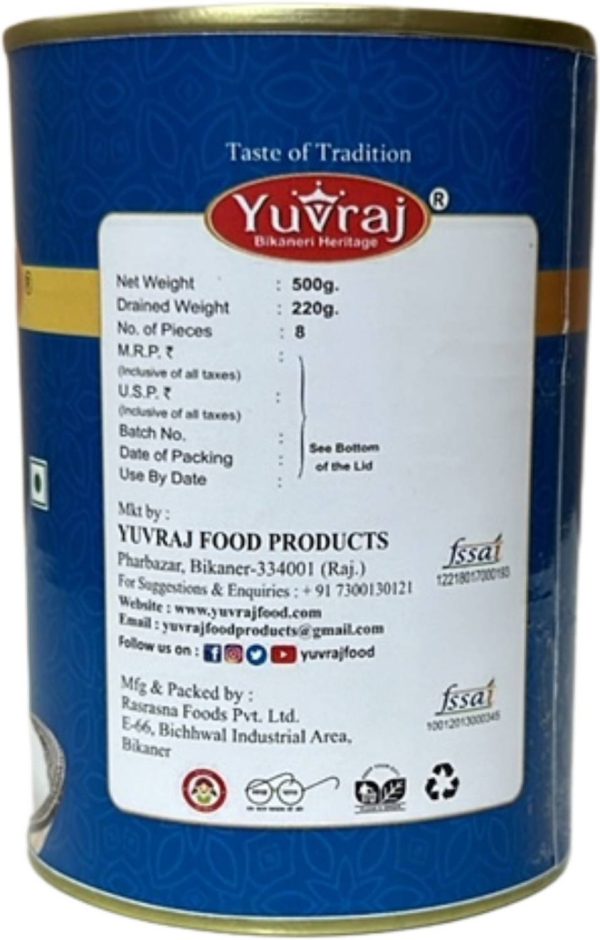 Yuvraj Food Product Rasogolla bikaneri sweets combo 500 gm x 3 Tin pack Can