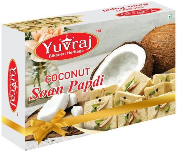 Yuvraj Food Product soan papadi Combo mix (Coconut ,Chocolate , Orange & Elaichi ) ( 250 Gm x 4 ) Box