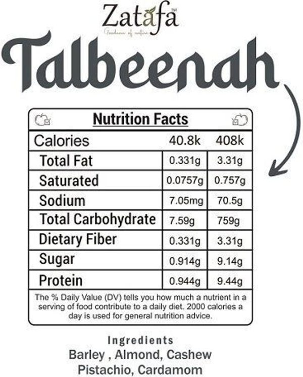 ZATAFA Talbina with Mix Dry Fruits, Healthy & Natural Breakfast Cereal, Sunnah Food 500 g