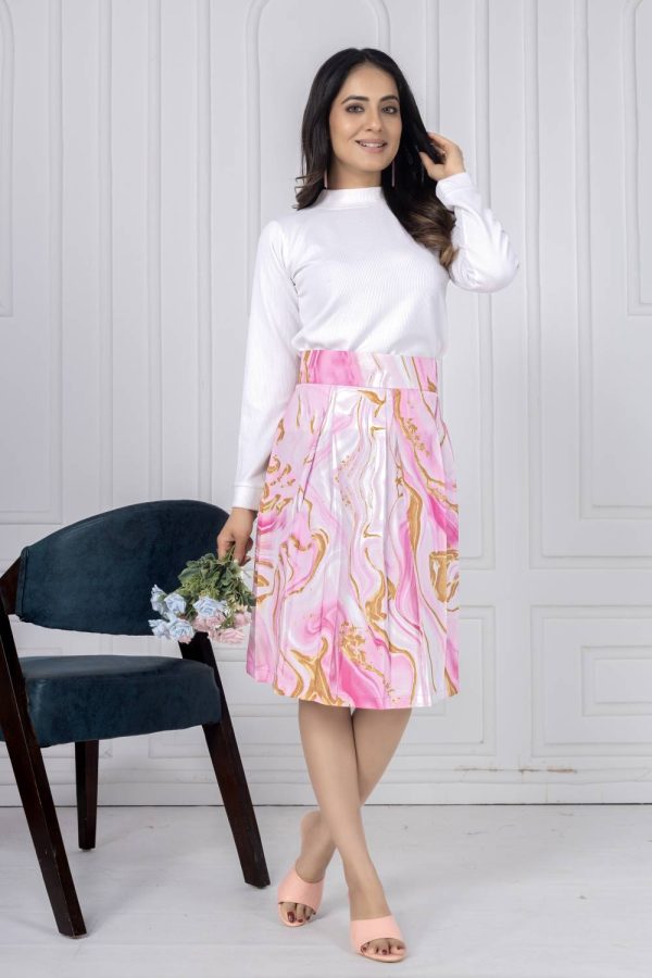 ZELZIS Abstract Women A-line Purple Skirt