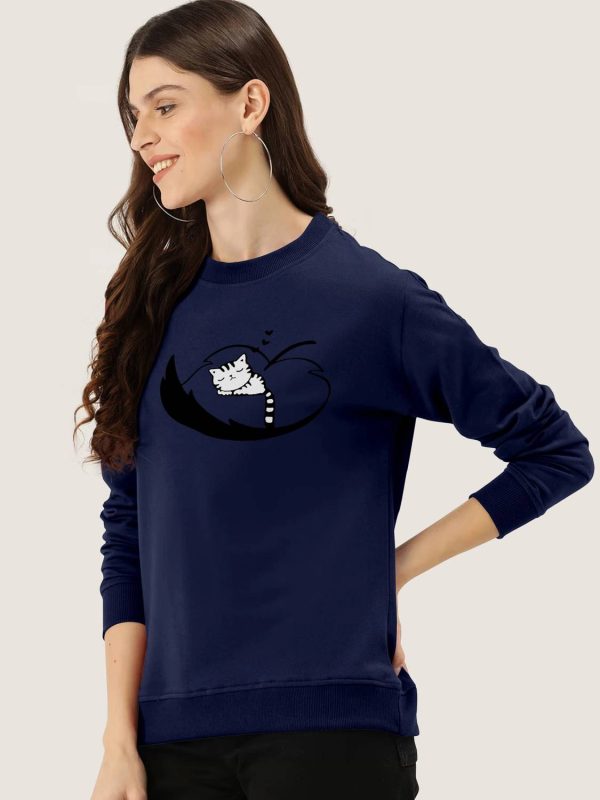 ZentWorld Printed Women Round Neck Dark Blue T-Shirt