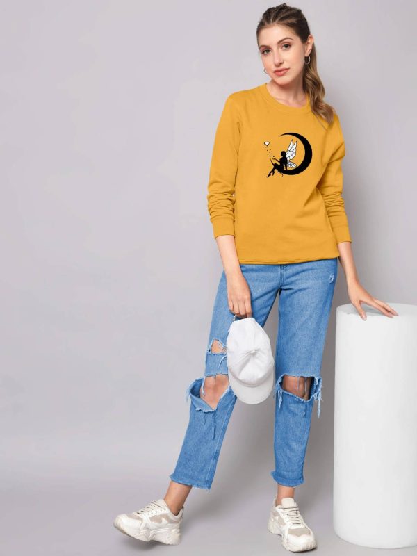 ZentWorld Printed Women Round Neck Yellow T-Shirt