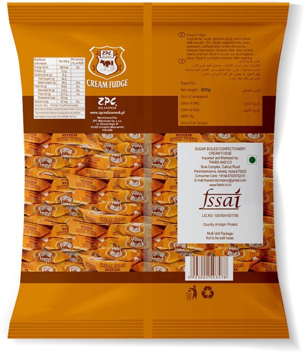 Zpc Milanówek Cream Fudge Luxury, 800 g (Product of Poland) cream fudge Candy