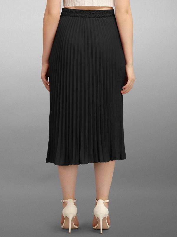ZWERLON Solid Women Flared Black Skirt